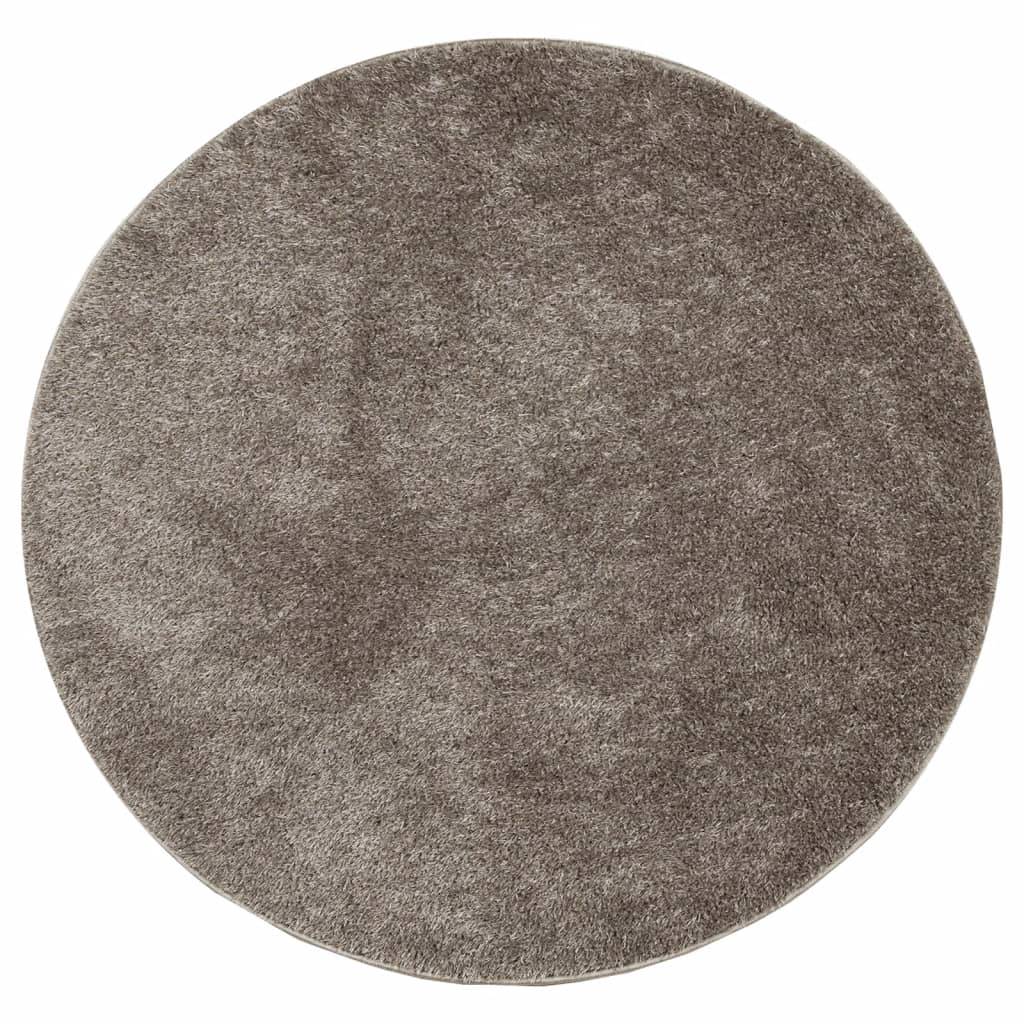 Tapis Rond ShaggyMoelleux Lavable Antidérapant pour Salon Chambre Gris Ø 100 cm – ComfortXL Outdoor Living - Image 2