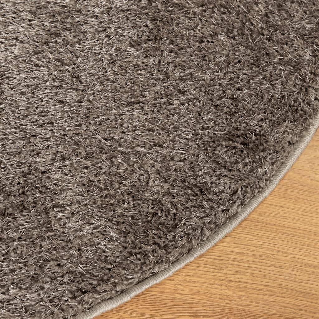 Tapis Rond ShaggyMoelleux Lavable Antidérapant pour Salon Chambre Gris Ø 100 cm – ComfortXL Outdoor Living - Image 4