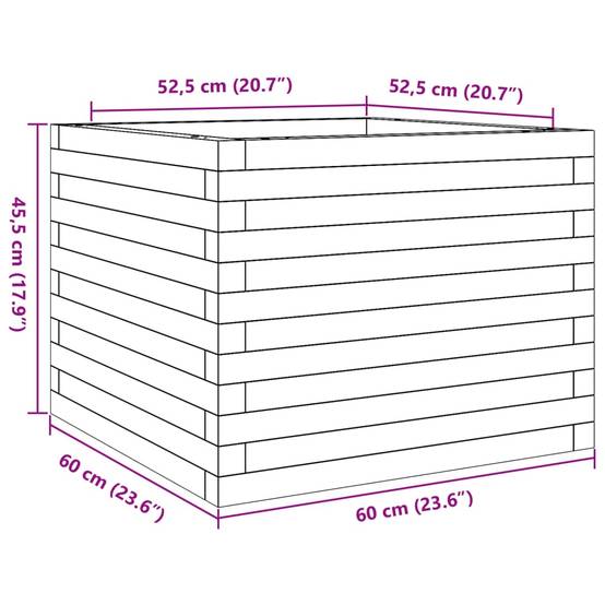 Maison Chic - Jardinière, Bac à fleurs, Pot de fleurs 60x60x45,5 cm bois de pin massif - Imagen 9