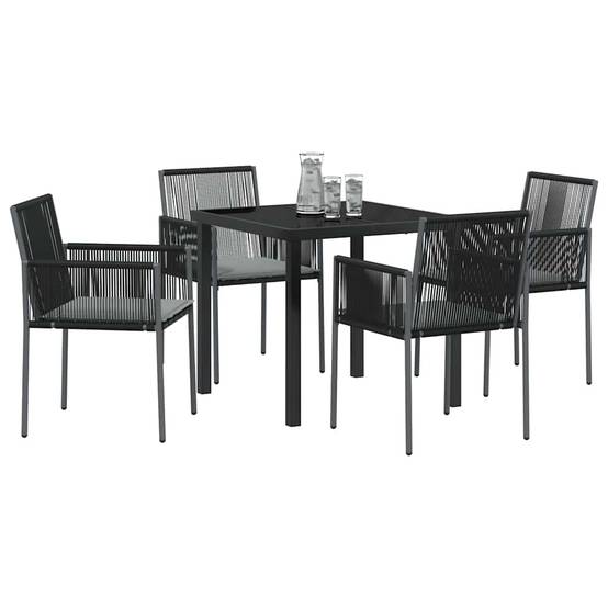 ComfortXL - Salon de Jardin 4 Places Résine Tressée Table à Manger et 4 Fauteuils pour Extérieur Noir – ComfortXL Outdoor Living - Image 3