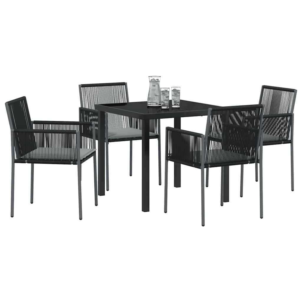 ComfortXL - Salon de Jardin 4 Places Résine Tressée Table à Manger et 4 Fauteuils pour Extérieur Noir – ComfortXL Outdoor Living - Image 3