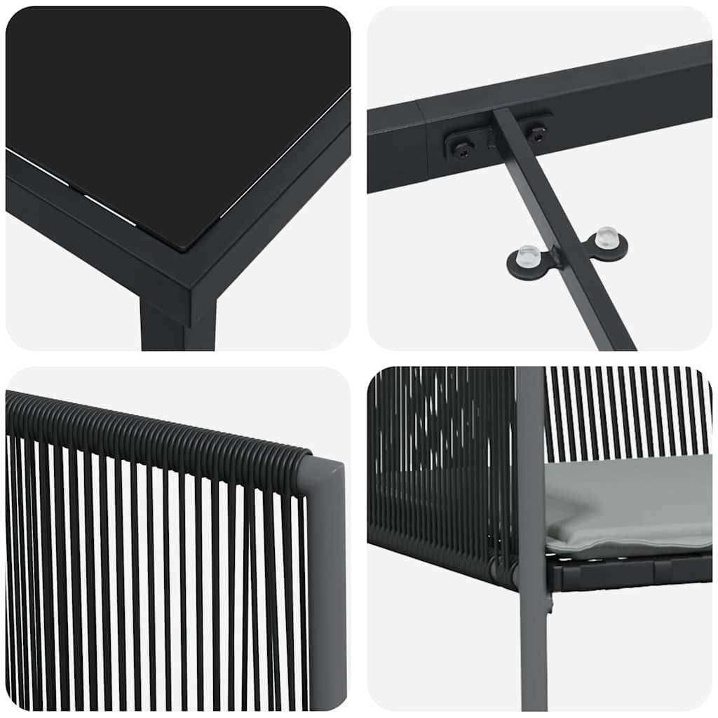 ComfortXL - Salon de Jardin 4 Places Résine Tressée Table à Manger et 4 Fauteuils pour Extérieur Noir – ComfortXL Outdoor Living - Image 9