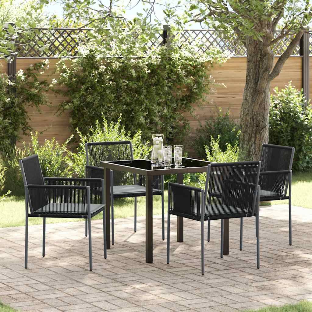 ComfortXL - Salon de Jardin 4 Places Résine Tressée Table à Manger et 4 Fauteuils pour Extérieur Noir – ComfortXL Outdoor Living - Image 1