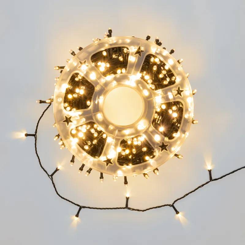 Lotti - Guirlande lumineuse 1000 LED Blanc Chaud 100m Convex 7mm IP44 8 jeux + fixe programmable Lotti - Image 6