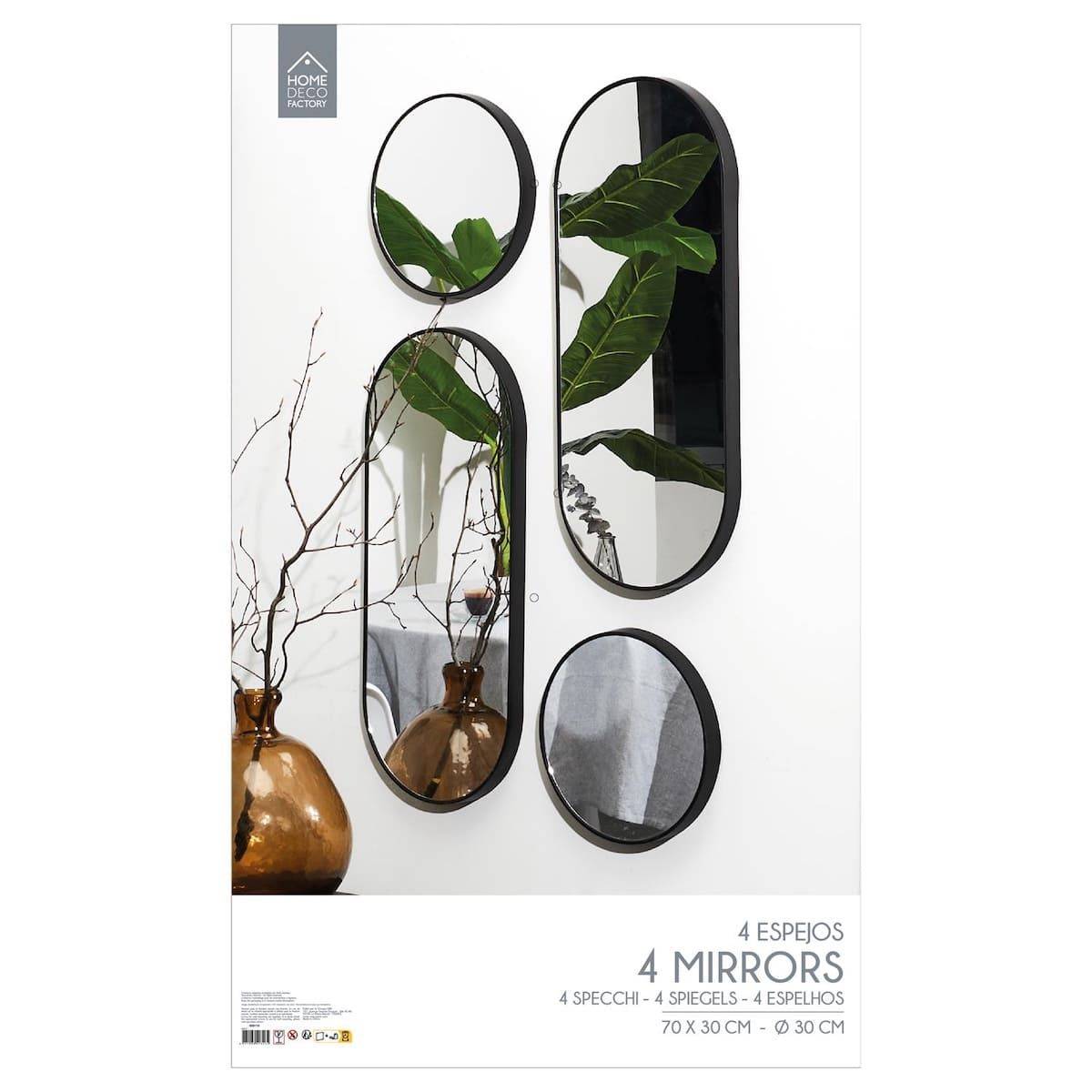 ALTOBUY - Ensemble de 4 Miroirs Déco Ronds et Ovale Noir - VILON - Image 3