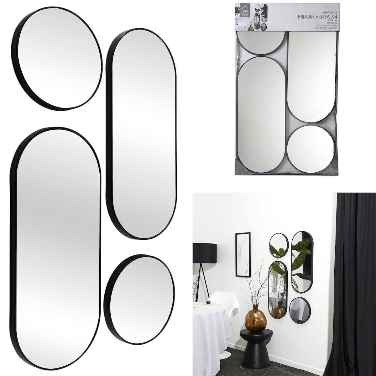 ALTOBUY - Ensemble de 4 Miroirs Déco Ronds et Ovale Noir - VILON - Image 4