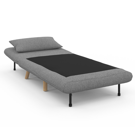 Fauteuil convertible ROMEO lit d'appoint 1 place 80x190 cm tissu gris clair - Image 3