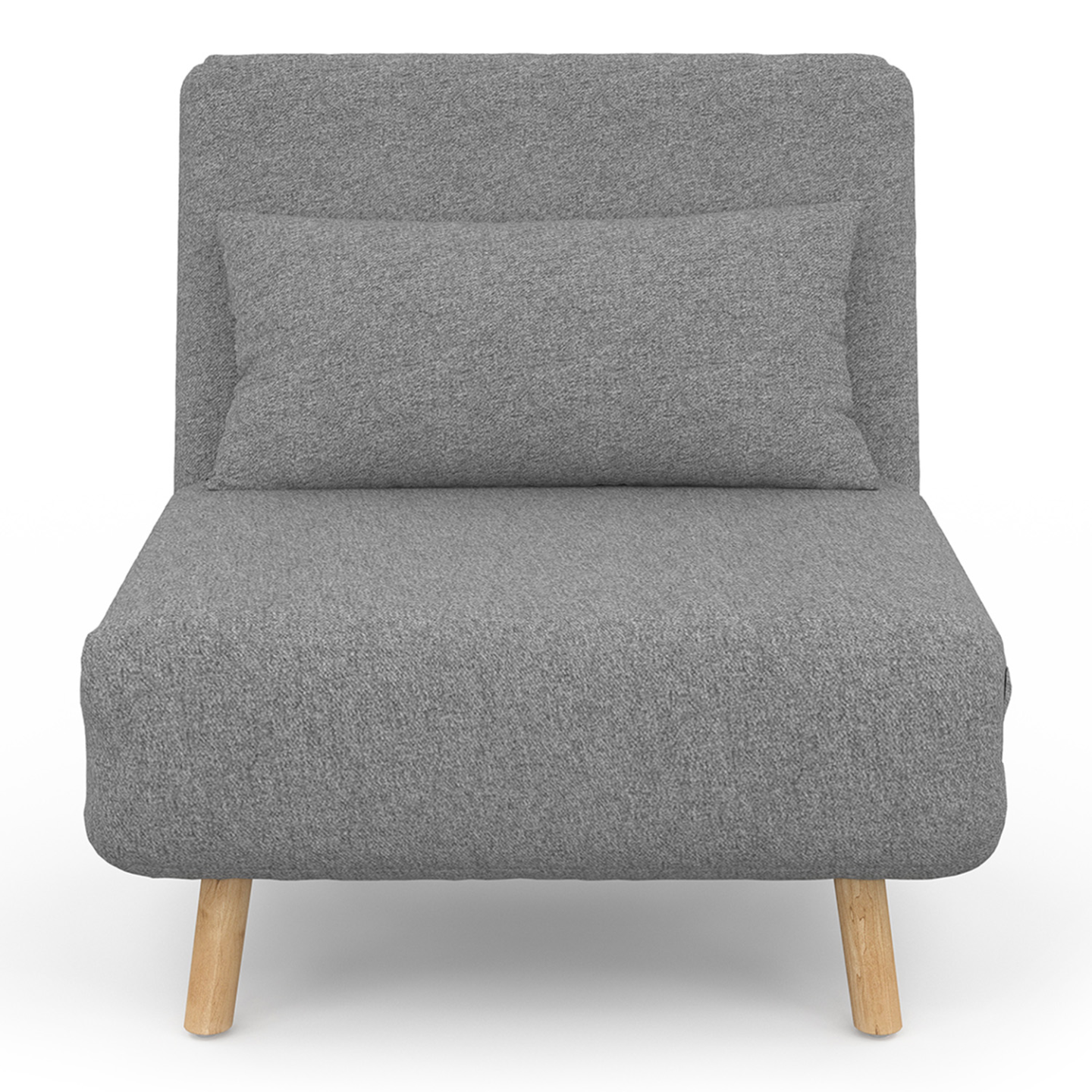 Fauteuil convertible ROMEO lit d'appoint 1 place 80x190 cm tissu gris clair - Image 4