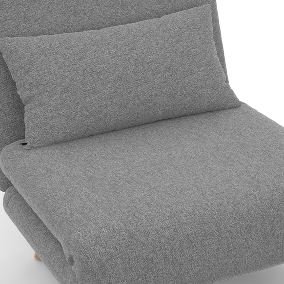 Fauteuil convertible ROMEO lit d'appoint 1 place 80x190 cm tissu gris clair - Image 9