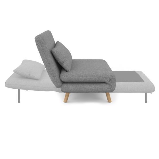 Fauteuil convertible ROMEO lit d'appoint 1 place 80x190 cm tissu gris clair - Image 6