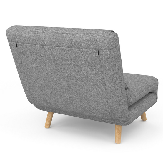 Fauteuil convertible ROMEO lit d'appoint 1 place 80x190 cm tissu gris clair - Image 5
