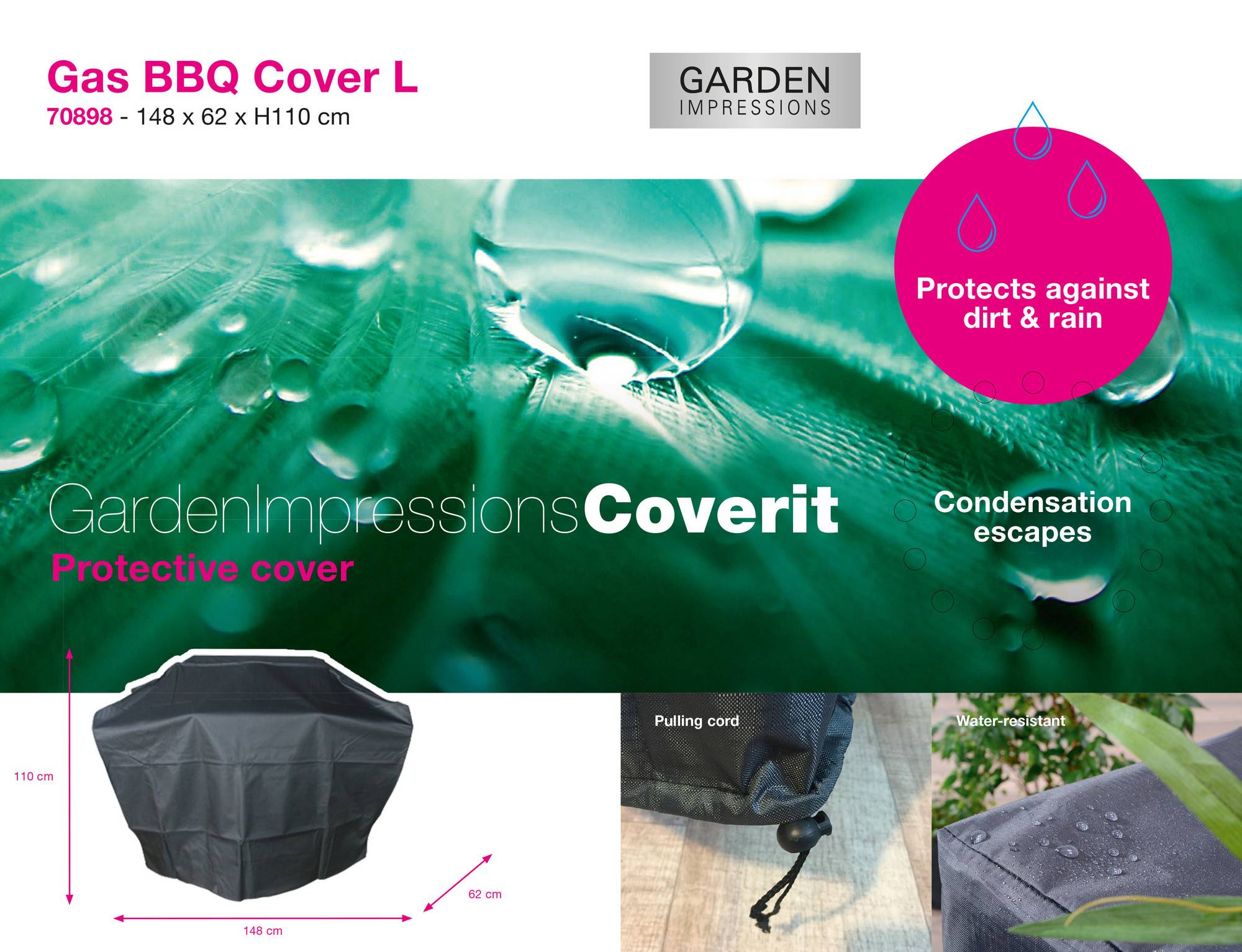 Garden Impressions - Housse Coverit bbq à gaz L  148 / 70 x 62 x H 110 - Garden Impressions - Imagen 1