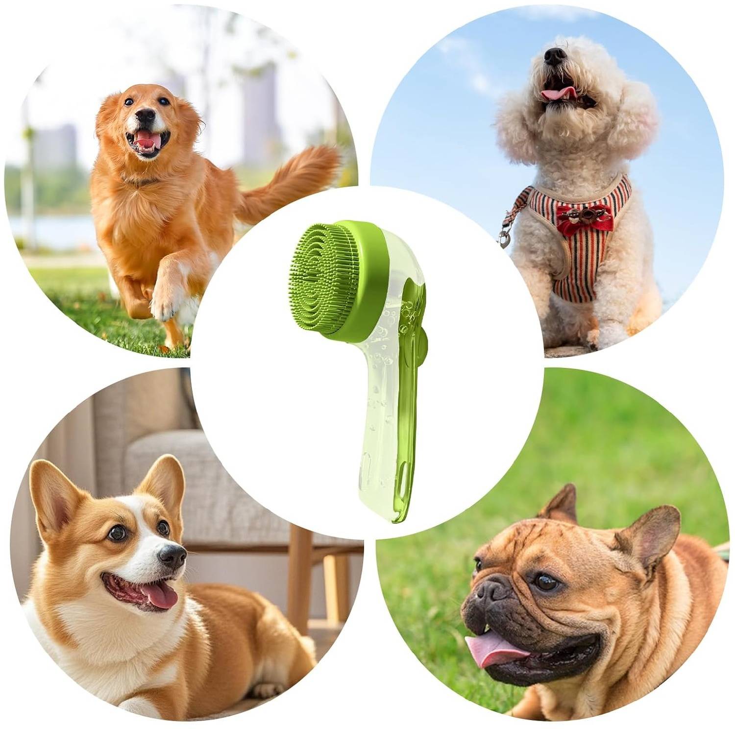 Brosse de toilettage efficace pour chien et chat vert pratique - Lytech - Image 3