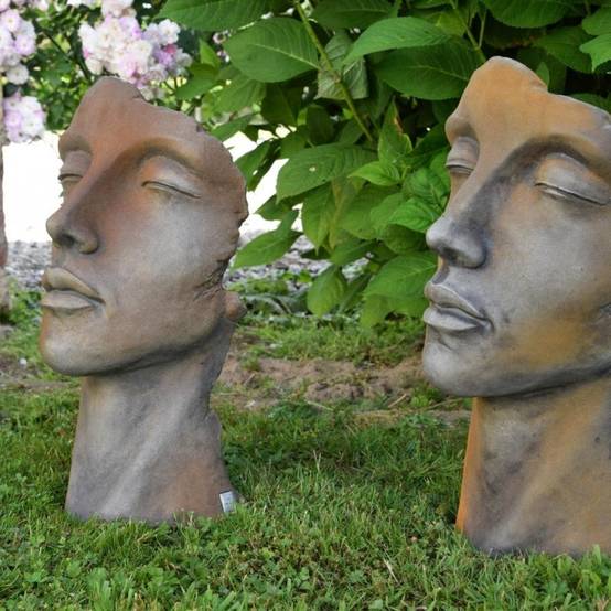 Jardinex - Statue visage homme extérieur petit format - Rouille 53 cm - Jardinex - Imagen 4