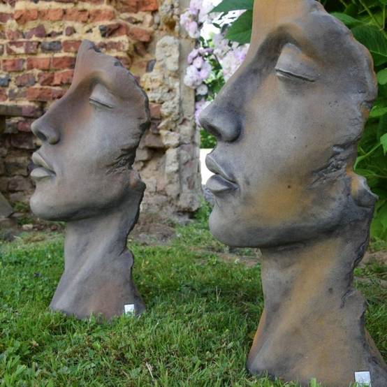 Jardinex - Statue visage homme extérieur petit format - Rouille 53 cm - Jardinex - Imagen 5