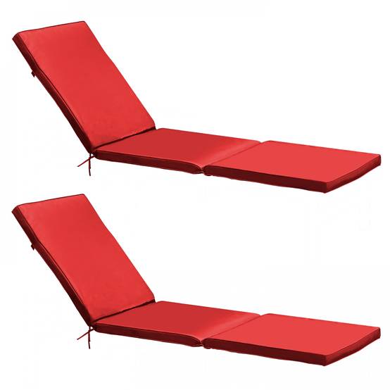 Oviala - Lot de 2 coussins bain de soleil polyester rouge 186 x 53 x 5 cm Picchu - Oviala - Imagen 1