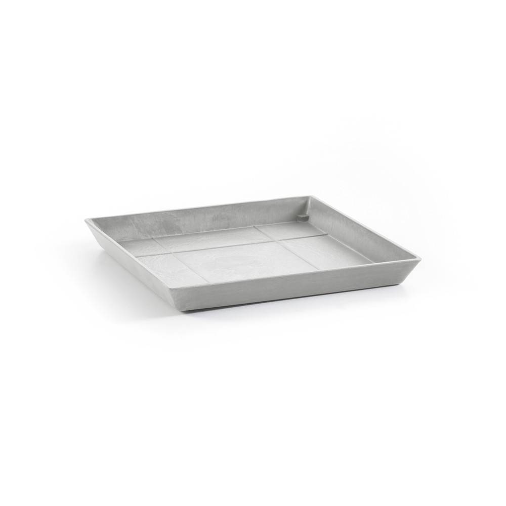 Ecopots - Soucoupe Square 30 Blanc Gris - 28 x 28 x H. 3 cm ECOPOTS