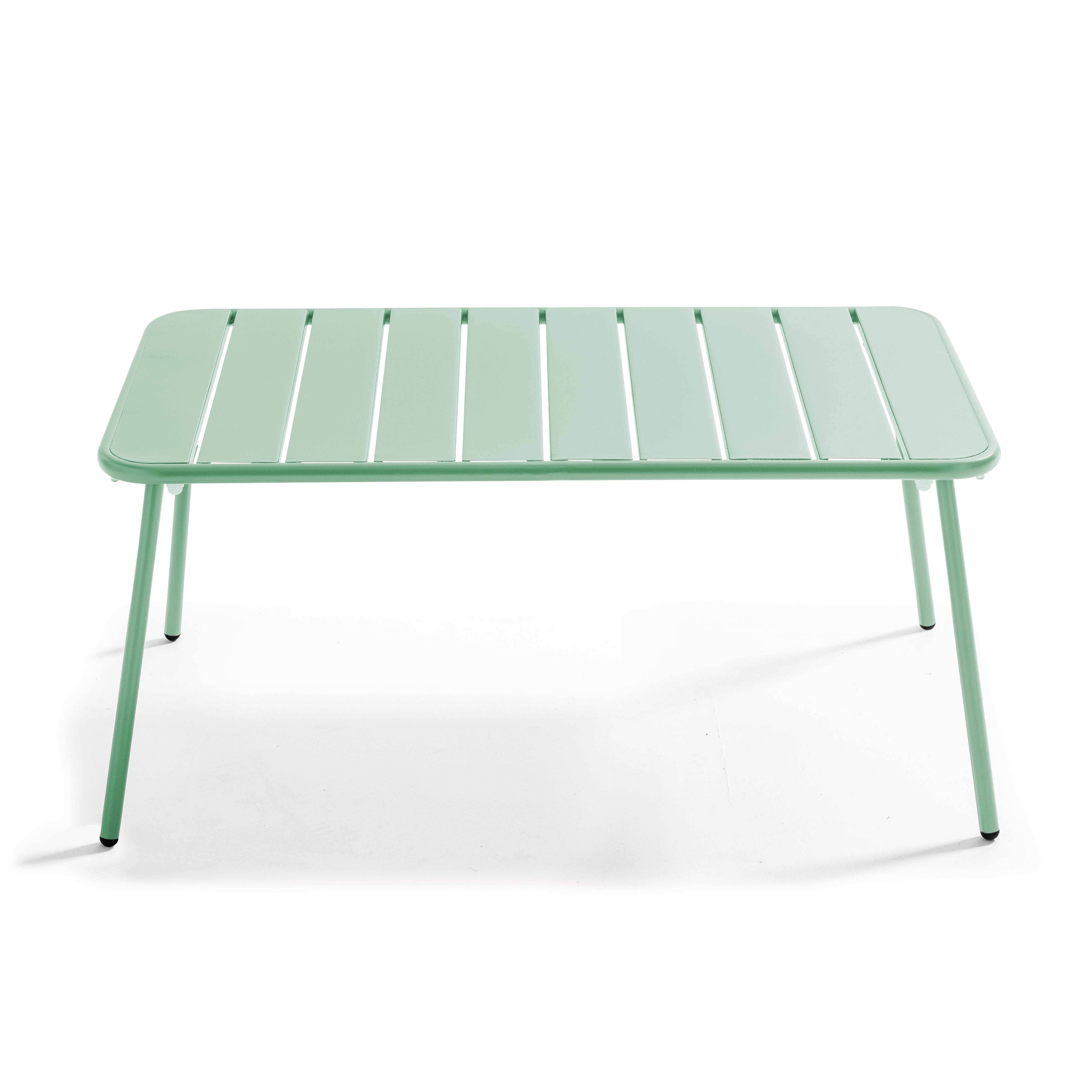 Oviala - Table basse de jardin acier vert sauge 90 x 50 cm Palavas - Oviala - Imagen 4