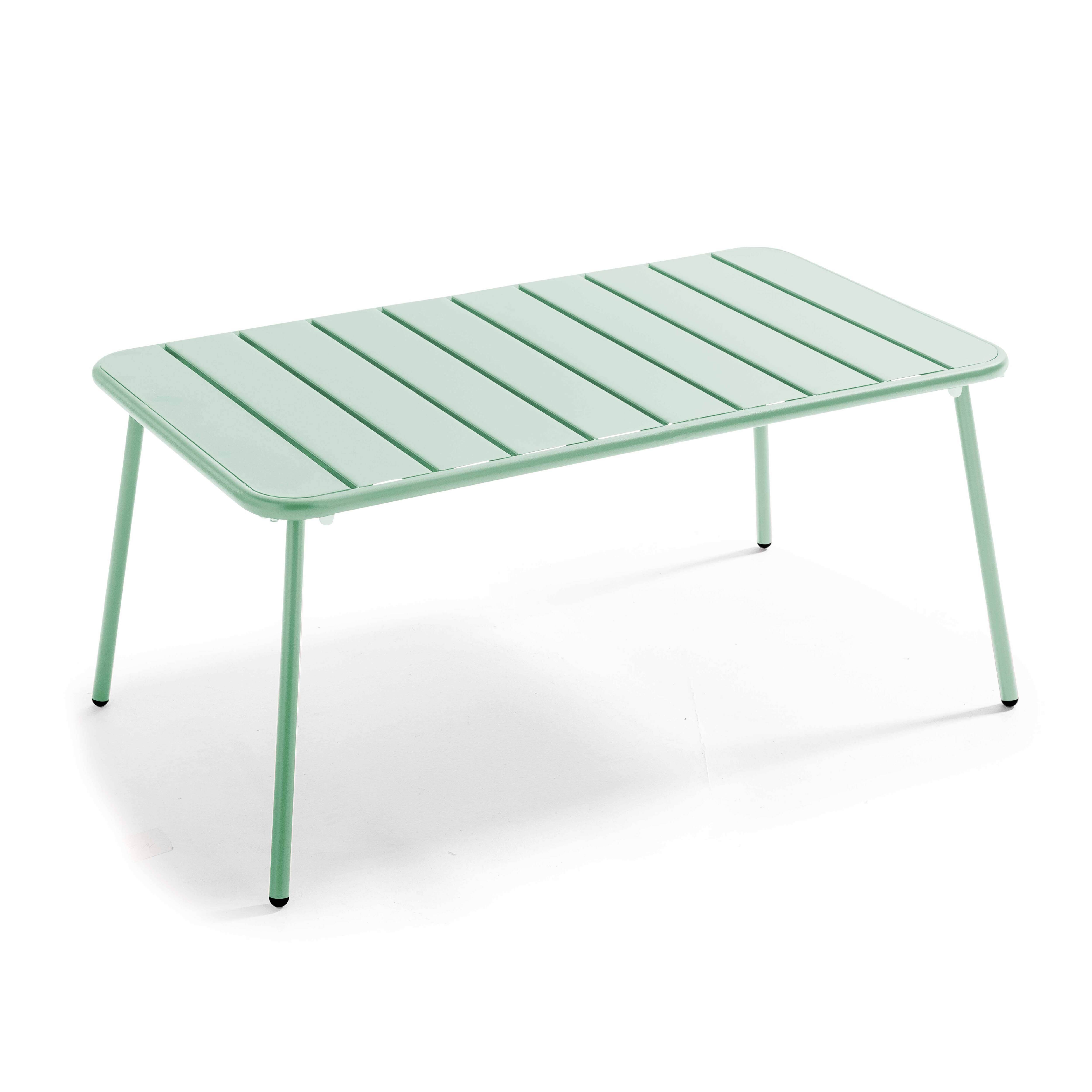 Oviala - Table basse de jardin acier vert sauge 90 x 50 cm Palavas - Oviala - Imagen 1
