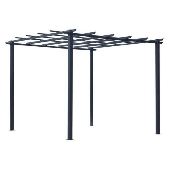 Tonnelle pergola métal jardin terrasse support plantes grimpantes 297x295x230cm noir - ComfortXL Outdoor Living - Image 2