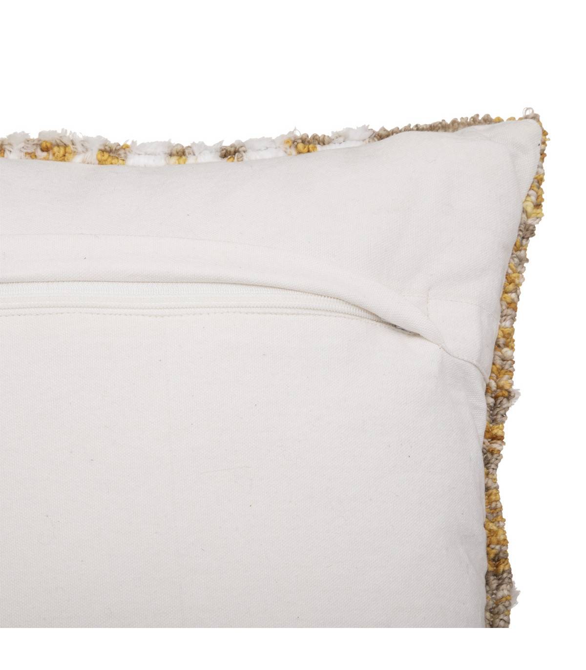 Coussin décoratif en coton Ivoire motifs tuftés 45 x 45 cm - Imagen 2