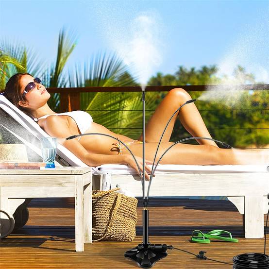 Système de refroidissement par brumisation au sol avec tuyau de 8 m pour terrasses extérieures IntiMeg - Image 1