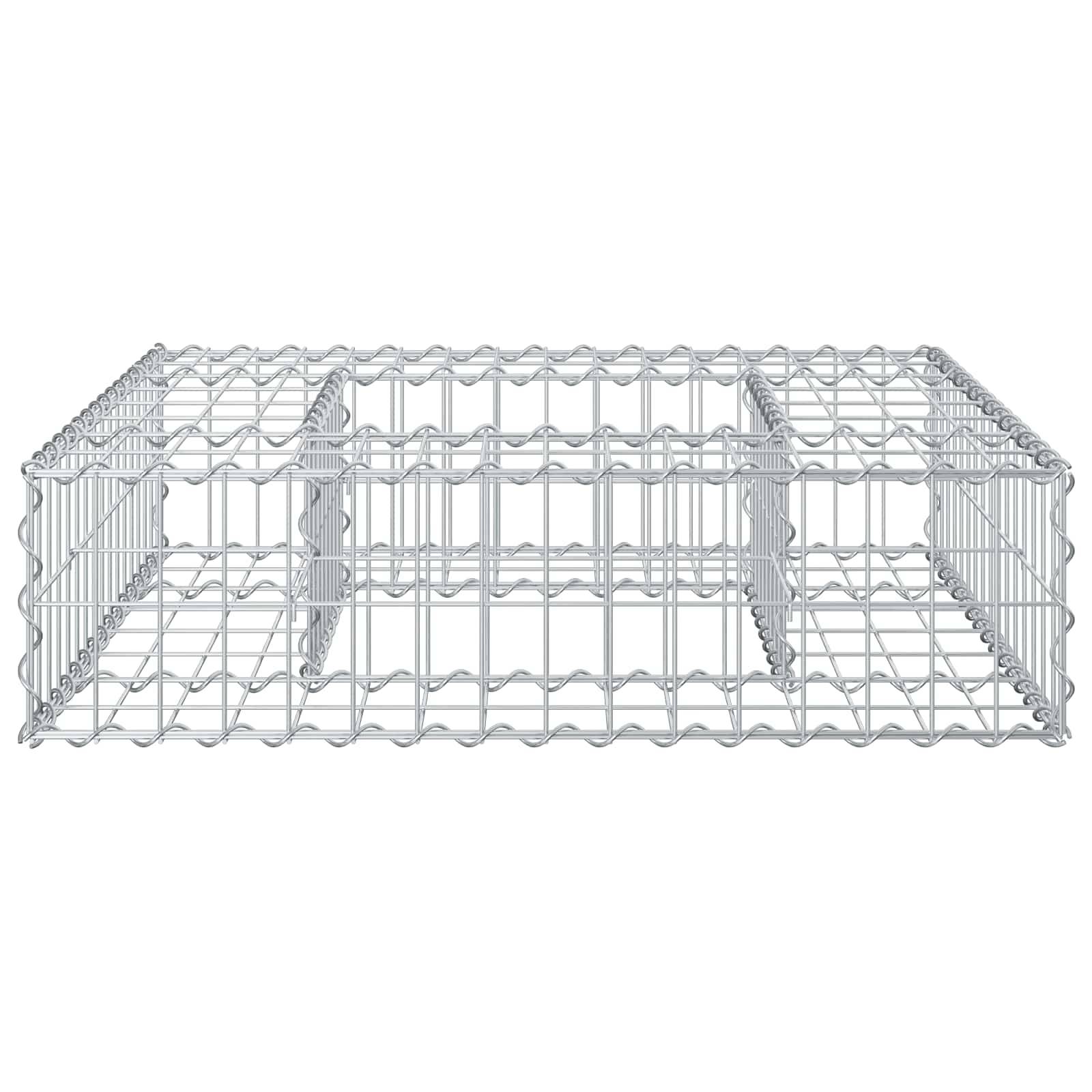 Lit surélevé gabion Acier galvanisé Argenté 80 x 80 x 20 cm - PANGIVO - Image 6