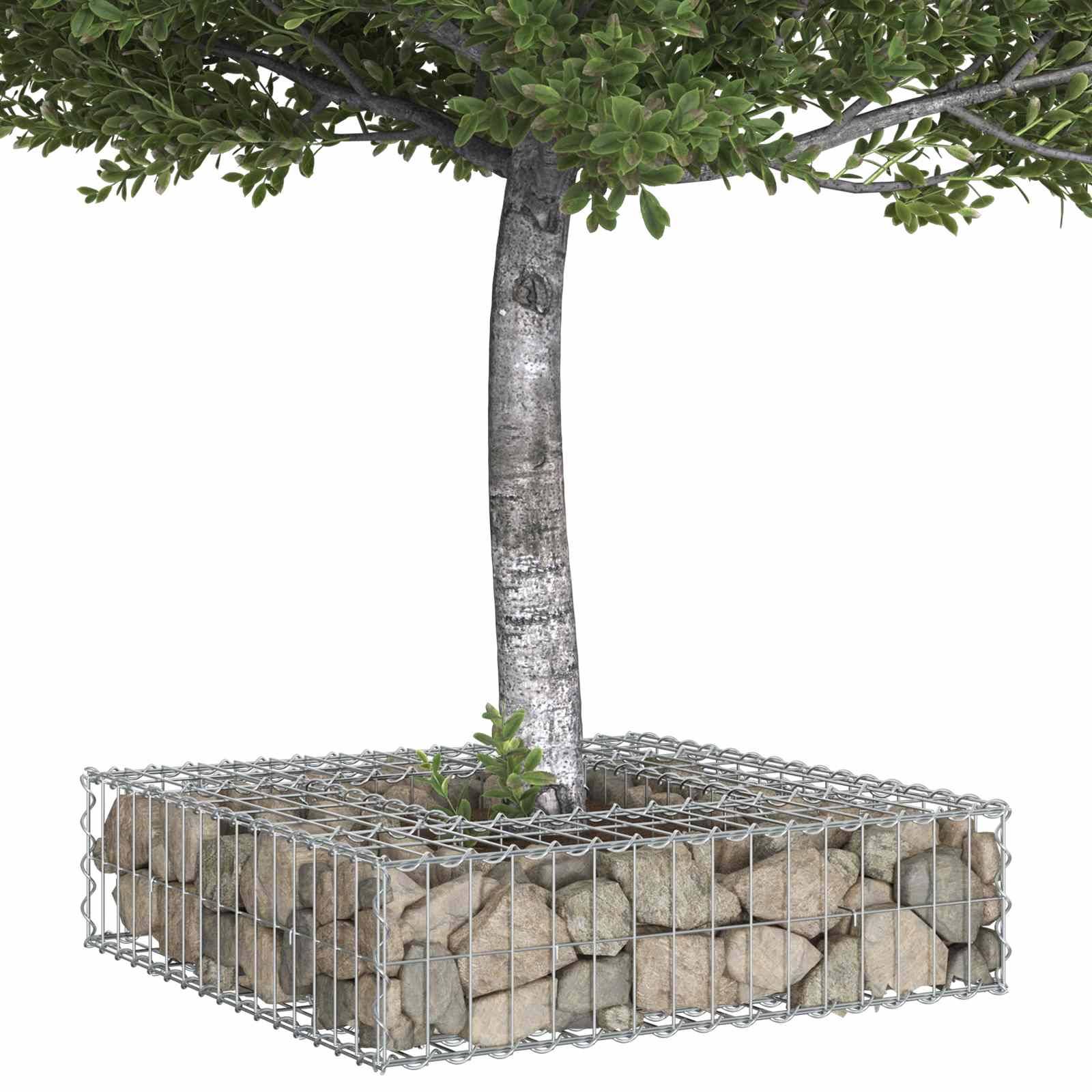 Lit surélevé gabion Acier galvanisé Argenté 80 x 80 x 20 cm - PANGIVO - Image 3