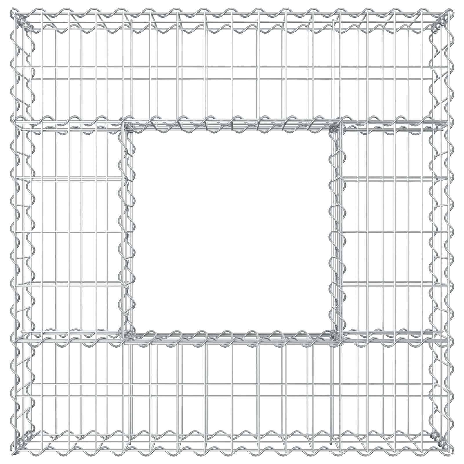 Lit surélevé gabion Acier galvanisé Argenté 80 x 80 x 20 cm - PANGIVO - Image 7