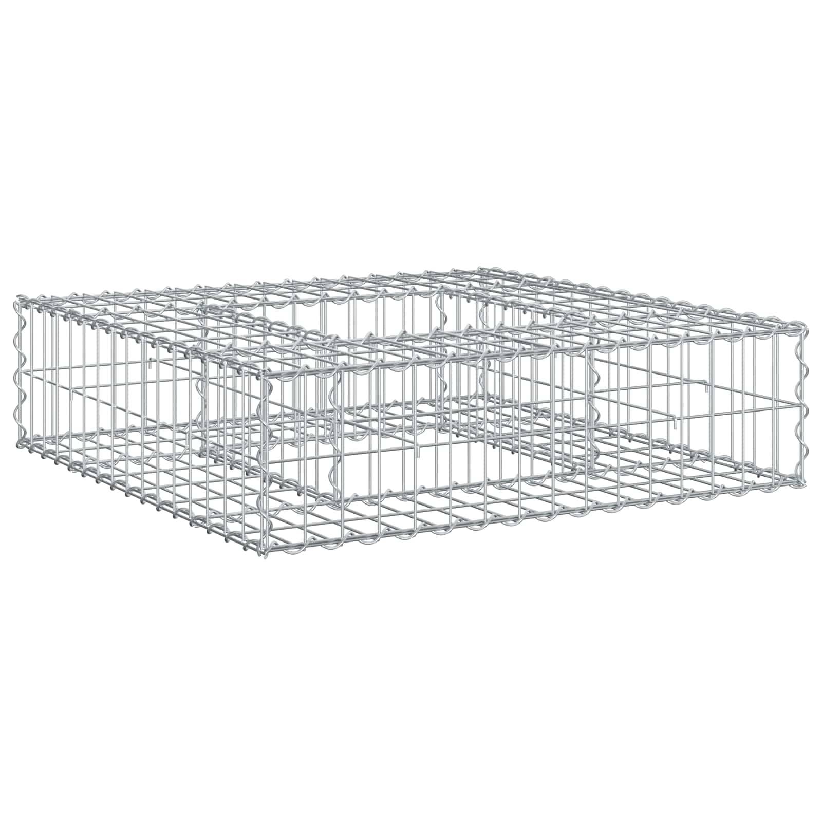 Lit surélevé gabion Acier galvanisé Argenté 80 x 80 x 20 cm - PANGIVO - Image 2