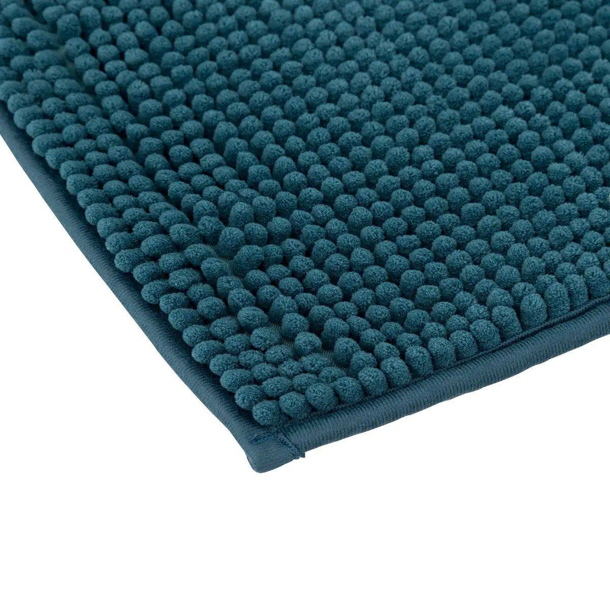 Tapis de Salle de Bain "Chenille" 50x80cm Bleu Pétrole - Image 2