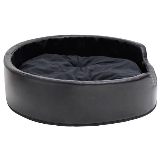 Lit pour chien déhoussable similicuir et peluche Noir 79x70 cm – ComfortXL Pet Living - Image 4