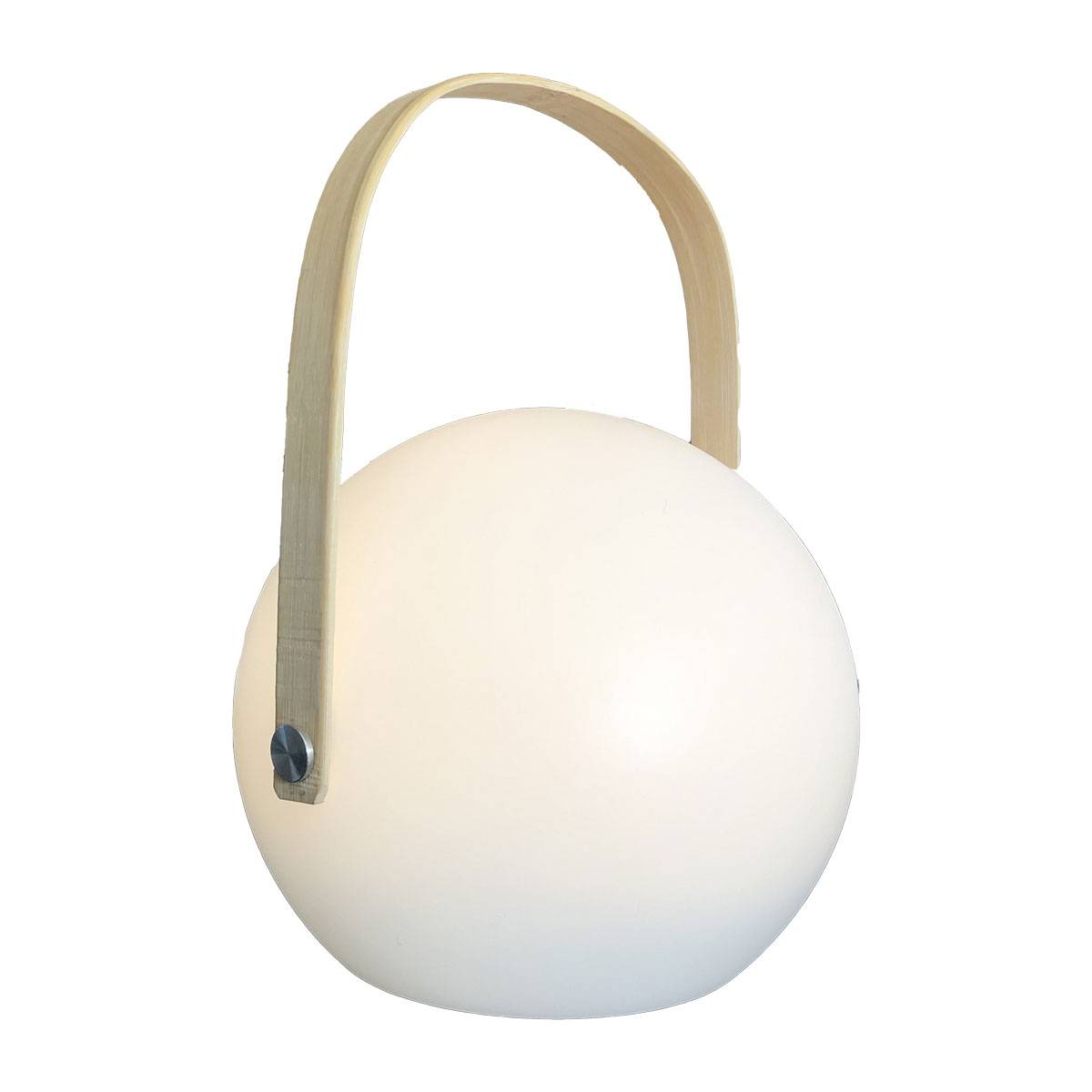 Wilsa Garden - Lampe LED extérieure sans fil ronde multicolore avec anse bambou ATOM - Imagen 2