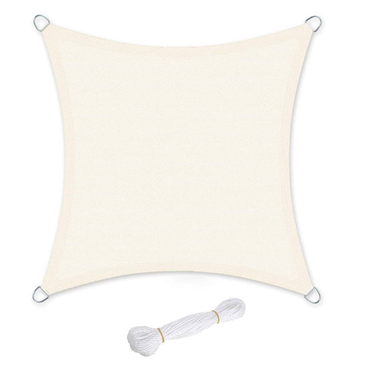 Helloshop26 - Voile d'ombrage 5 x 5 m en HDPE protection solaire protection anti UV perméable à l'air pour le jardin le balcon respirant perméable à l'eau carré be - Imagen 1