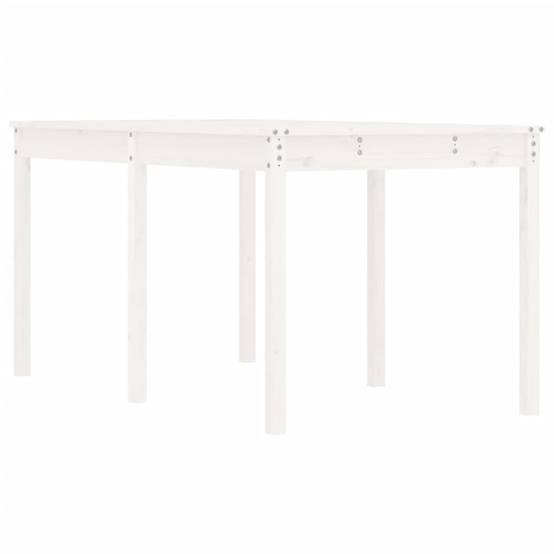 Table de Jardin Familiale Blanche 159,5cm en Bois de Pin Massif pour Terrasse et Patio – ComfortXL Outdoor Living - Image 2