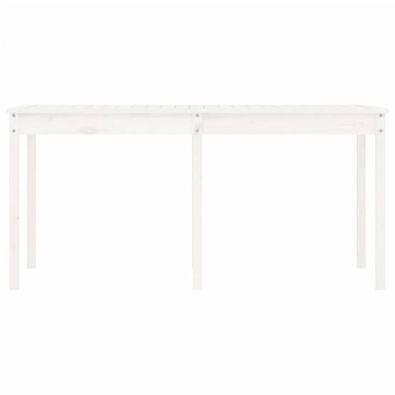 Table de Jardin Familiale Blanche 159,5cm en Bois de Pin Massif pour Terrasse et Patio – ComfortXL Outdoor Living - Image 5