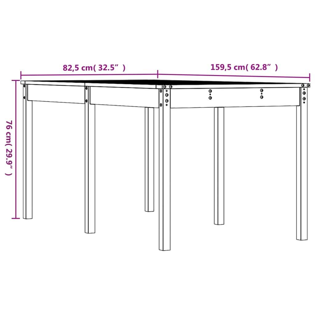 Table de Jardin Familiale Blanche 159,5cm en Bois de Pin Massif pour Terrasse et Patio – ComfortXL Outdoor Living - Image 8