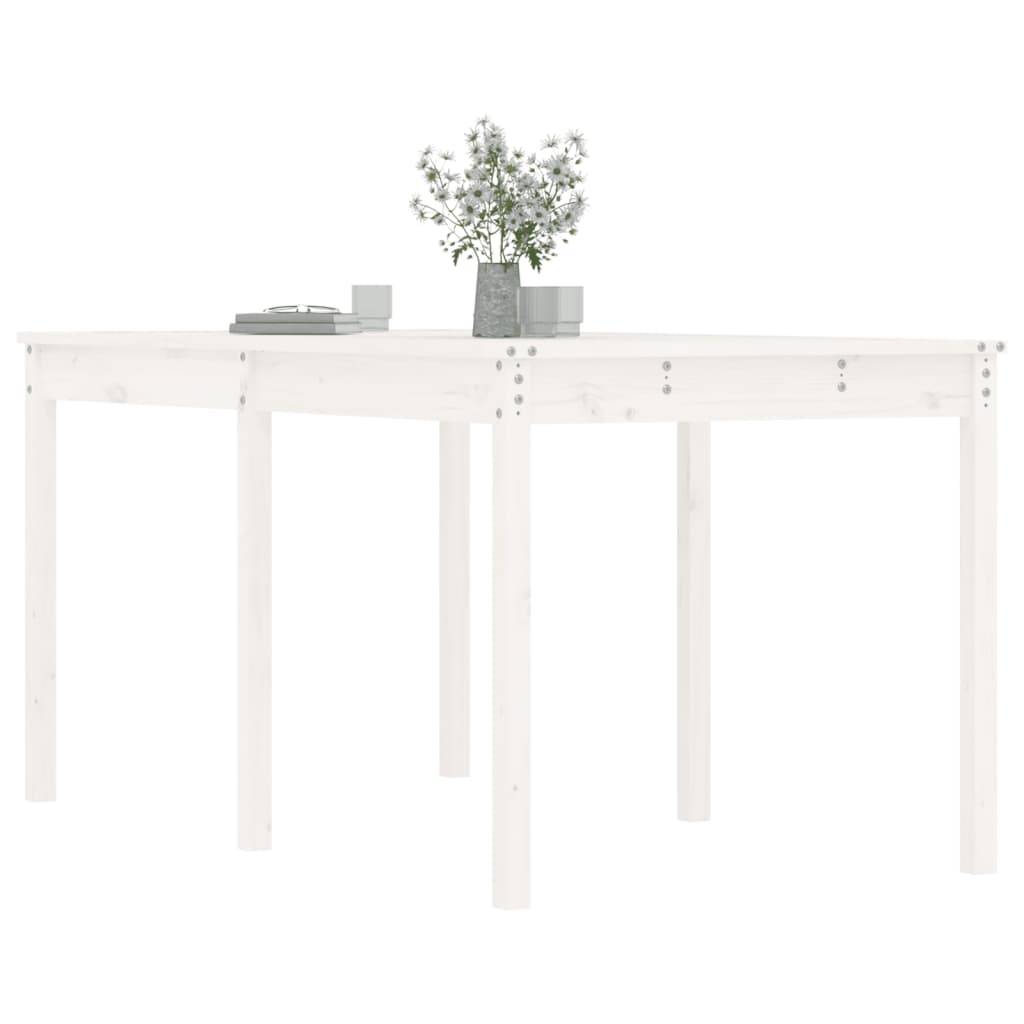 Table de Jardin Familiale Blanche 159,5cm en Bois de Pin Massif pour Terrasse et Patio – ComfortXL Outdoor Living - Image 4