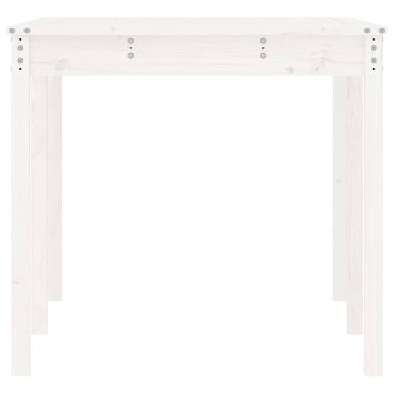Table de Jardin Familiale Blanche 159,5cm en Bois de Pin Massif pour Terrasse et Patio – ComfortXL Outdoor Living - Image 6