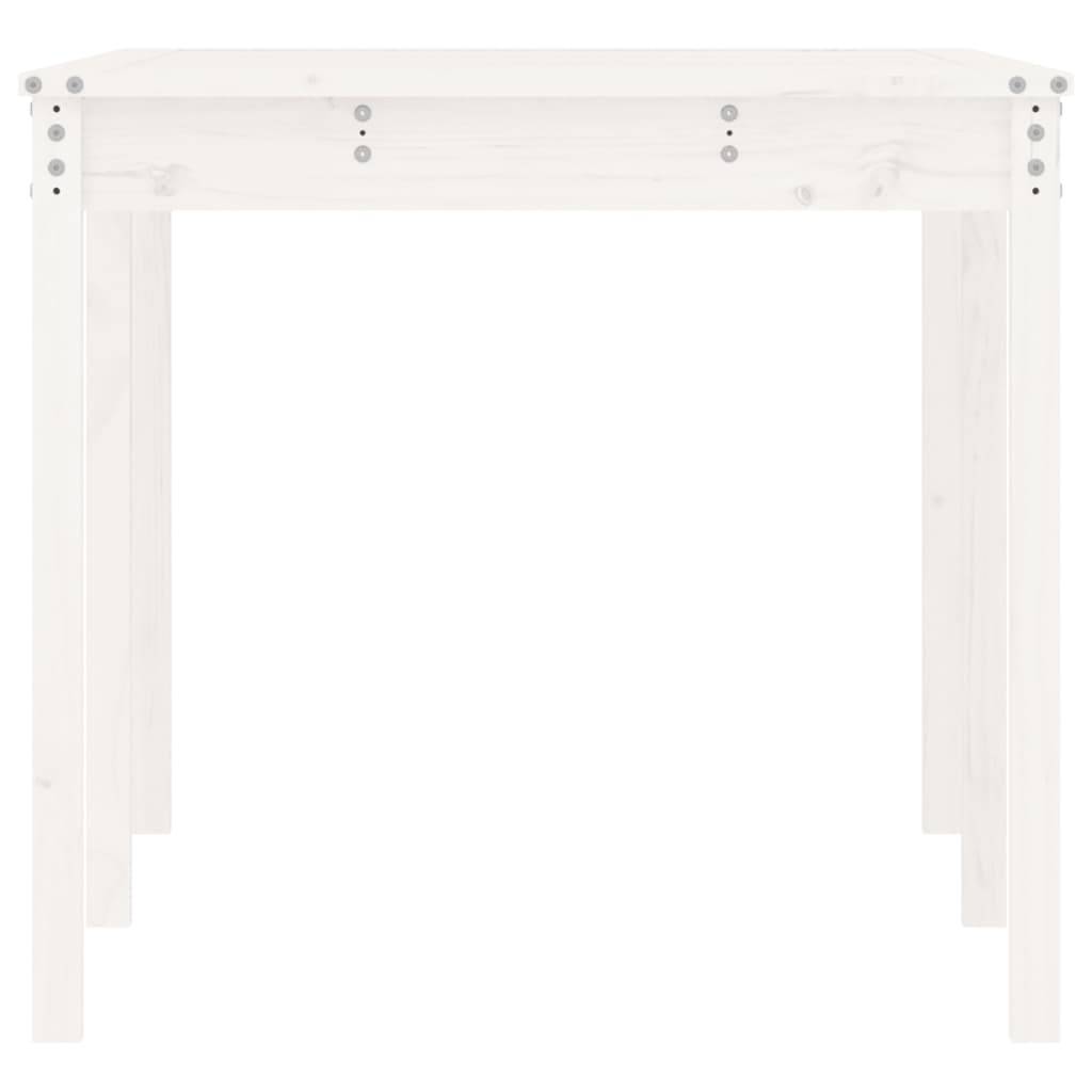 Table de Jardin Familiale Blanche 159,5cm en Bois de Pin Massif pour Terrasse et Patio – ComfortXL Outdoor Living - Image 6