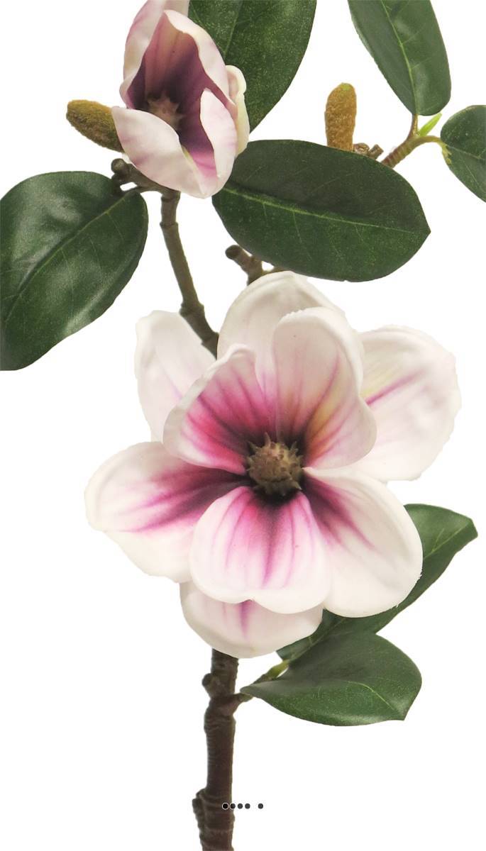 Artificielles - Magnolia du Japon artificiel en tige, H 51 cm Pourpre-blanc - BEST - couleur: Pourpre-blanc - Imagen 3