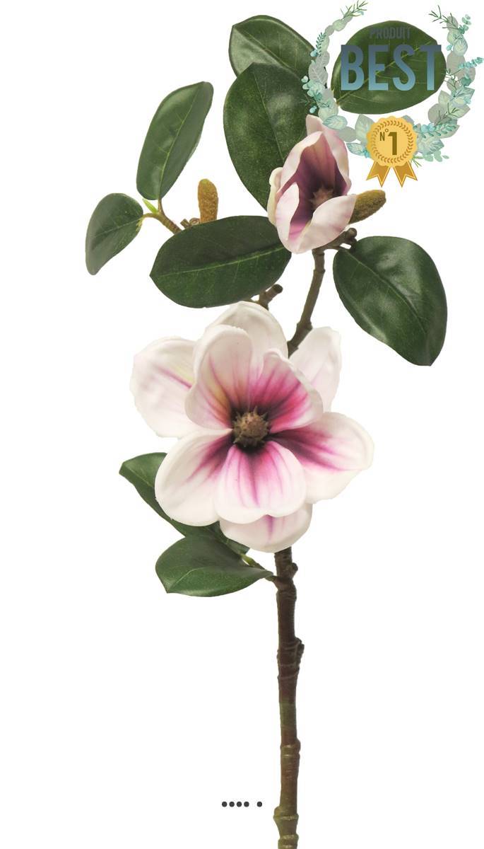 Artificielles - Magnolia du Japon artificiel en tige, H 51 cm Pourpre-blanc - BEST - couleur: Pourpre-blanc - Imagen 1