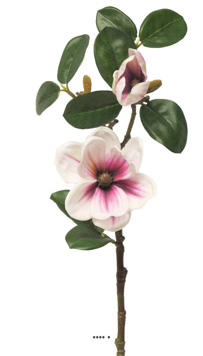 Artificielles - Magnolia du Japon artificiel en tige, H 51 cm Pourpre-blanc - BEST - couleur: Pourpre-blanc - Imagen 2