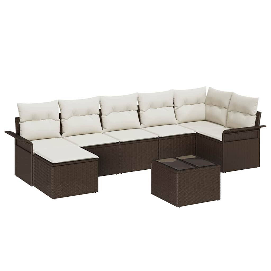 ComfortXL - Salon de jardin modulable 7 places polyrotin texturé avec table et rangement pour jardin Marron – ComfortXL Outdoor Living - Image 2