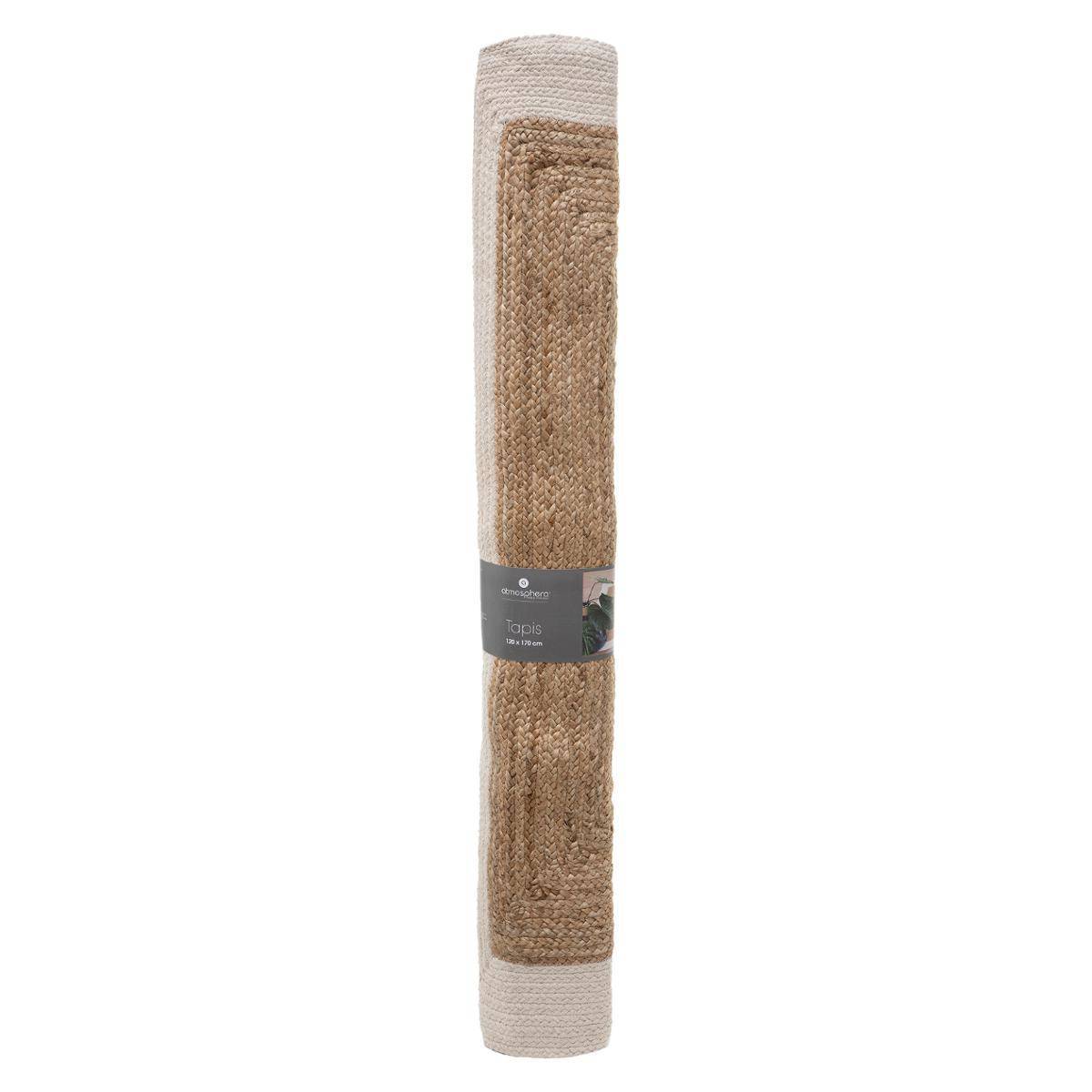 Atmosphera - Tapis "Kahi" en jute bord blanc 120x170cm - Atmosphera Créateur d'intérieur - Imagen 3