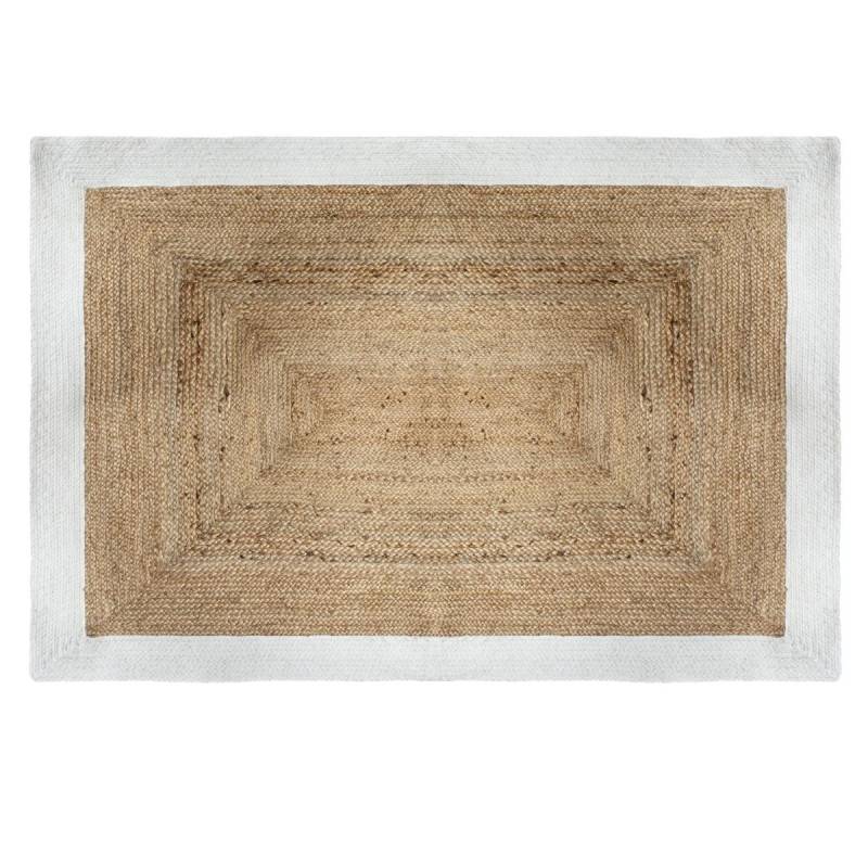 Tapis jute naturel bord blanc 120x170 Atmosphera - Image 1