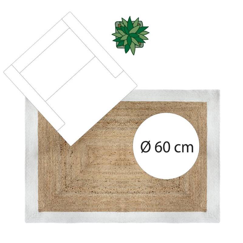 Tapis jute naturel bord blanc 120x170 Atmosphera - Image 2