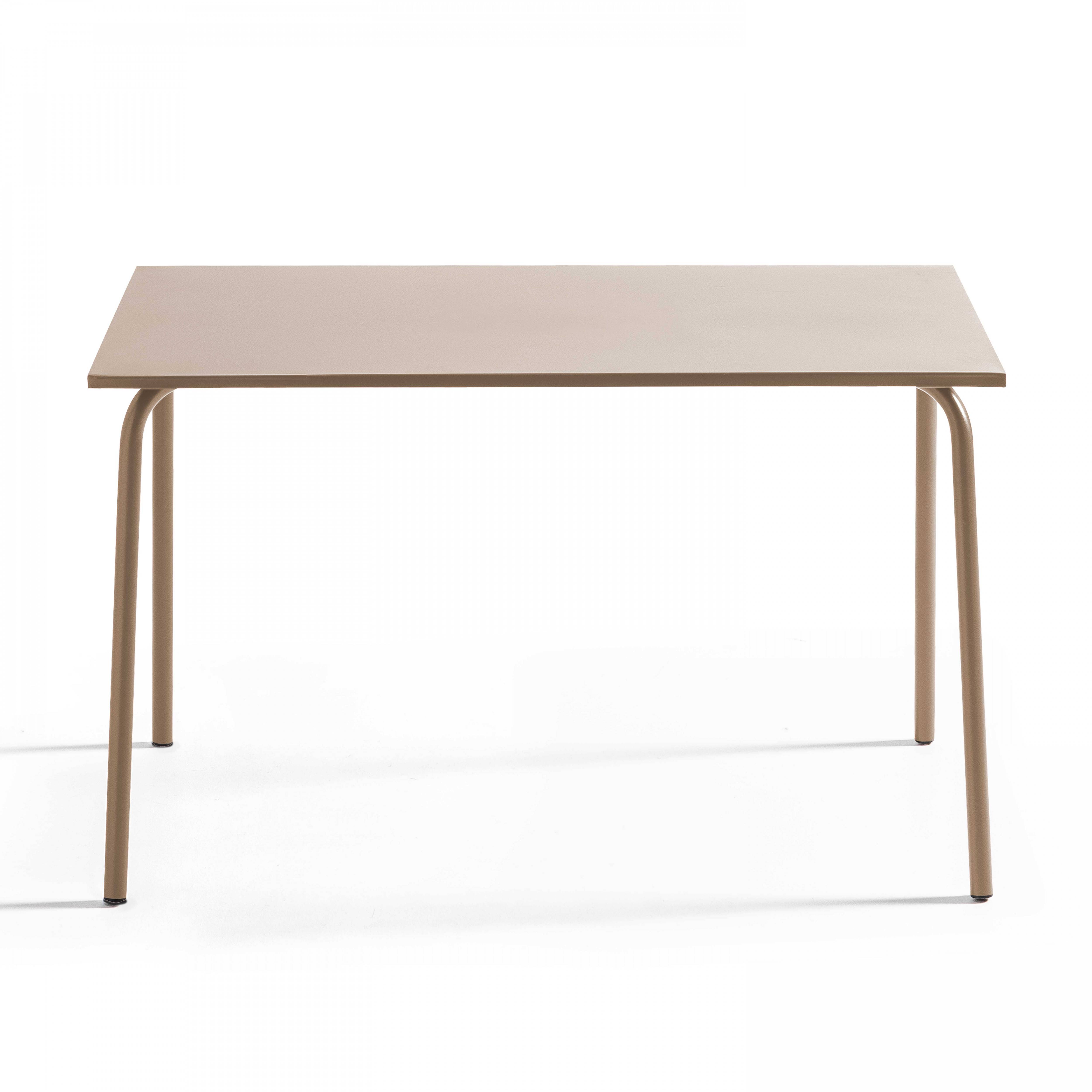 Oviala - Table de jardin en acier 6 places 120 cm taupe Palavas - Oviala - Imagen 4