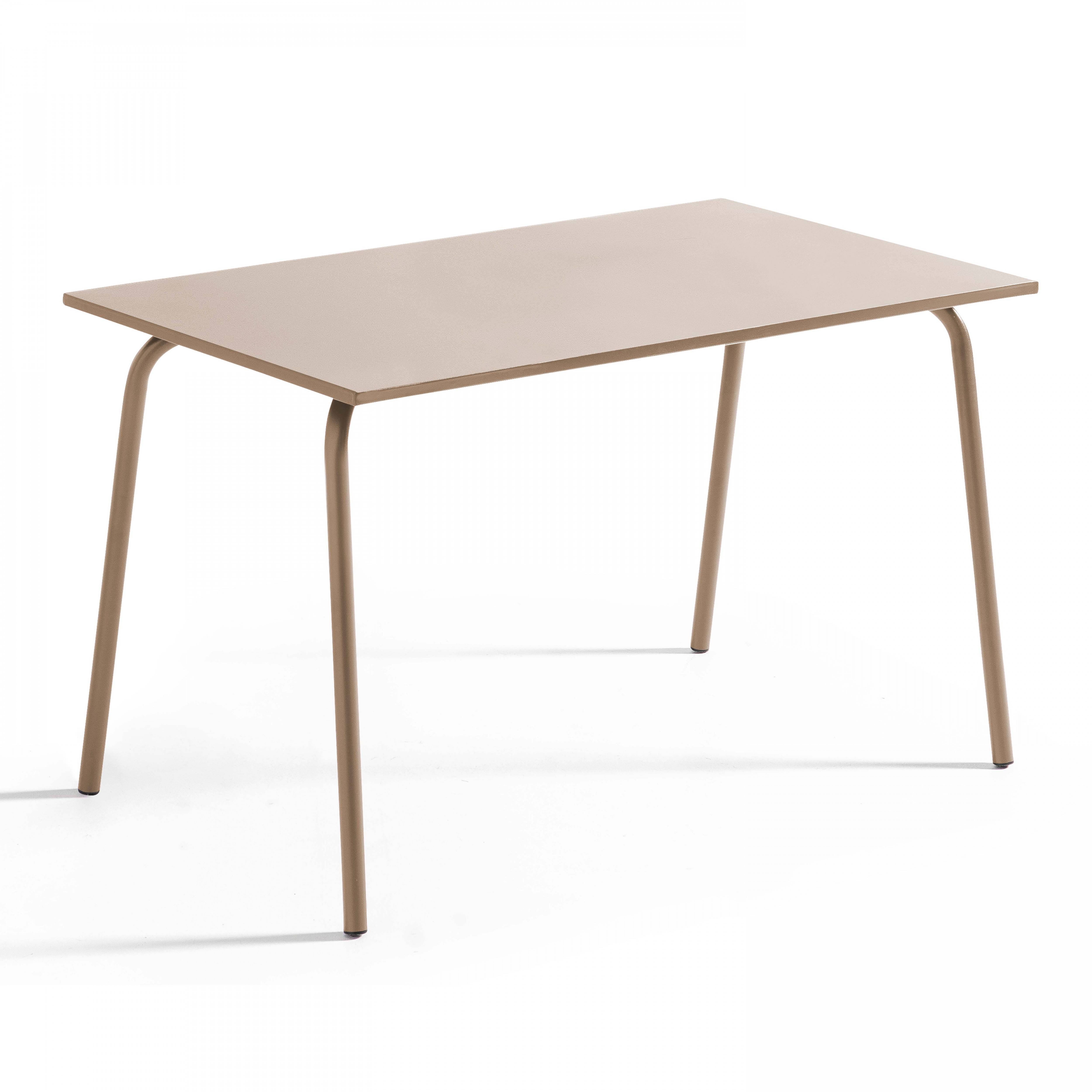 Oviala - Table de jardin en acier 6 places 120 cm taupe Palavas - Oviala - Imagen 1