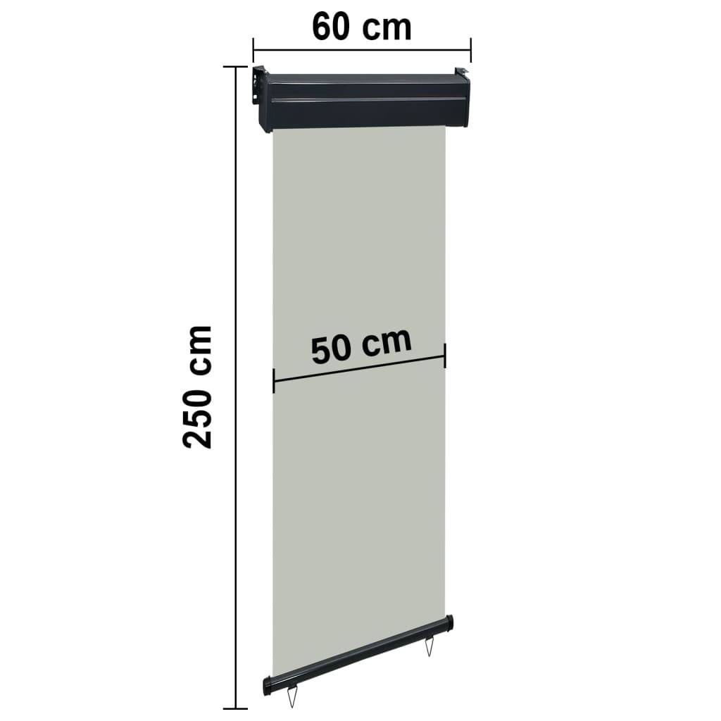 Helloshop26 - Auvent paravent store brise-vue latéral rétractable de patio jardin terrasse balcon protection visuelle écran 60 x 250 cm gris - Imagen 9